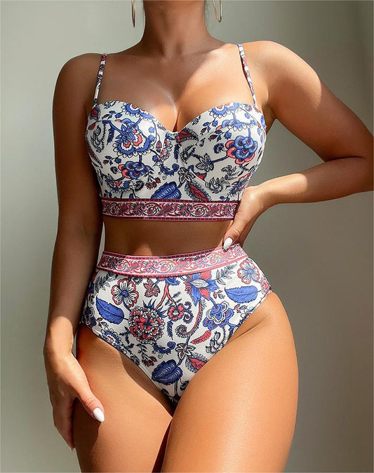 Women Swimsuit Sexy Bikini High Waist Push Up Bikini Swimming Suit