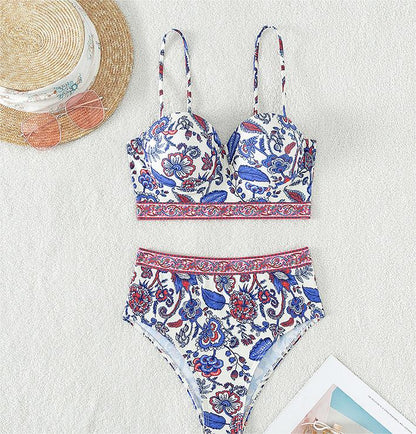 Women Swimsuit Sexy Bikini High Waist Push Up Bikini Swimming Suit