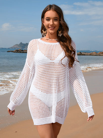 Jersey de punto holgado de color liso sin espalda para mujer, primavera y verano