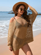 Summer Arrival Knitwear Long Sleeve Solid Color Loose round Neck Hollow Out Cutout out Women Knitwear SERENDIPITY