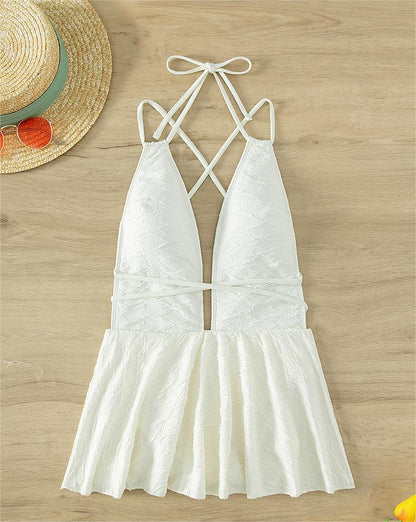 One Piece Swimsuit Women Halter Sexy Backless Strap Swimming Suit