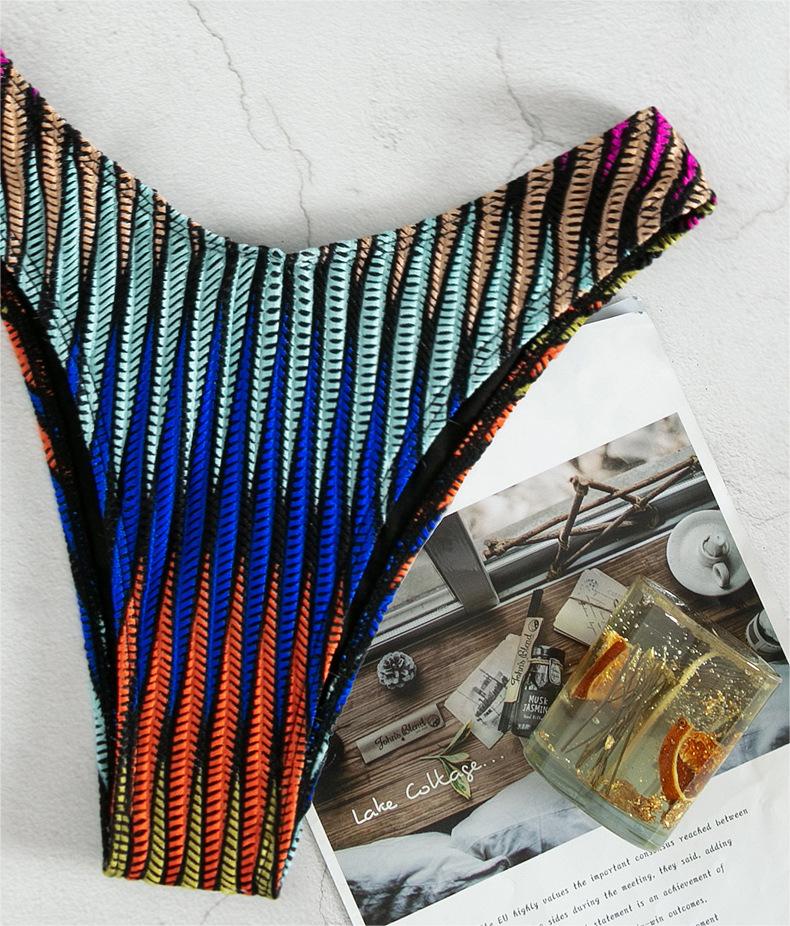 Bikini de tiras onduladas, sexy, dividido, con soporte de acero