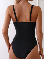 Maillot de bain sexy pour femme, couleur unie, push-up, style siamois