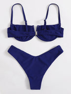 Swimsuit Women Steel Bracket Gathered Sexy Bikini Solid Color Bikini Swimsuit BALANCE
