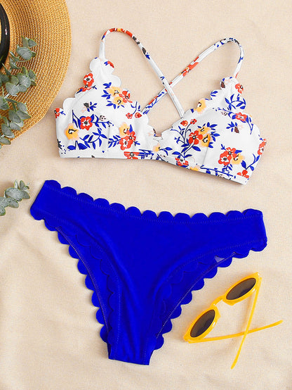 Split Swimsuit Women Sexy Bikini Lace Bikini High Waist Swimsuit