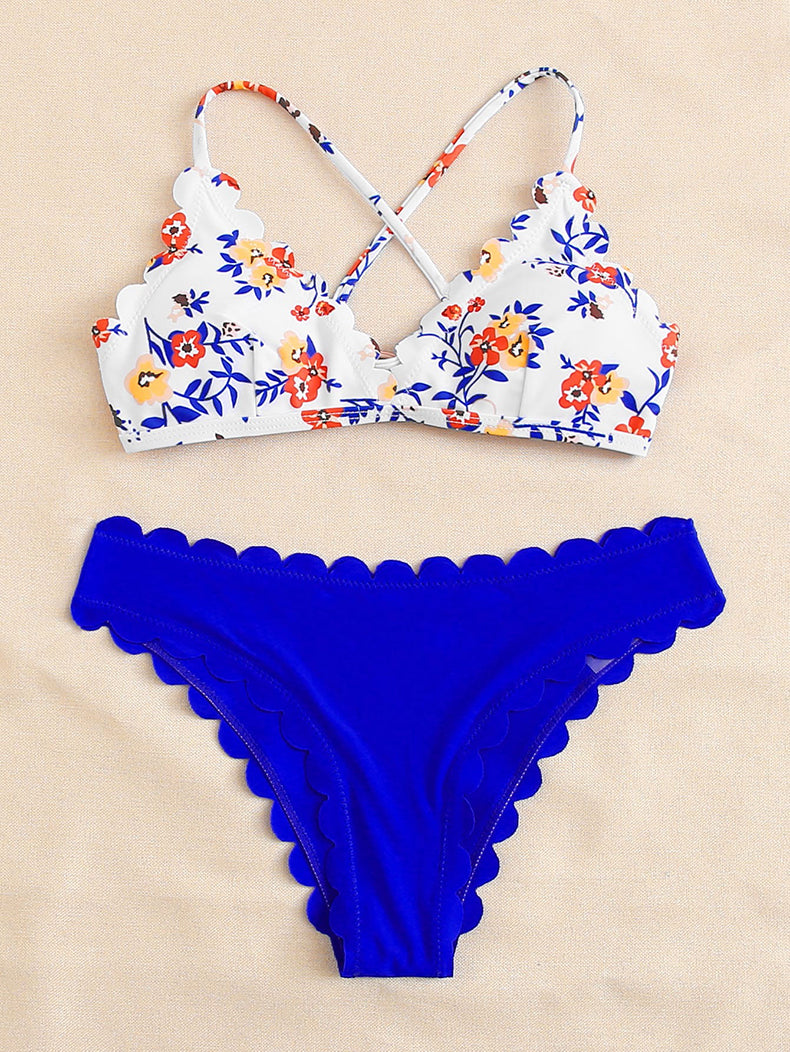 Split Swimsuit Women Sexy Bikini Lace Bikini High Waist Swimsuit BALANCE