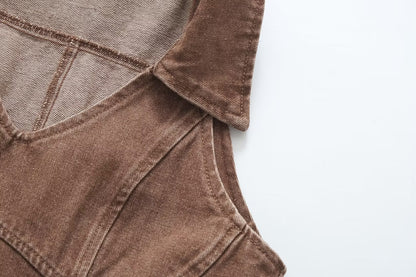 Summer Women Clothes Sexy Pleated Denim Dress Buyei