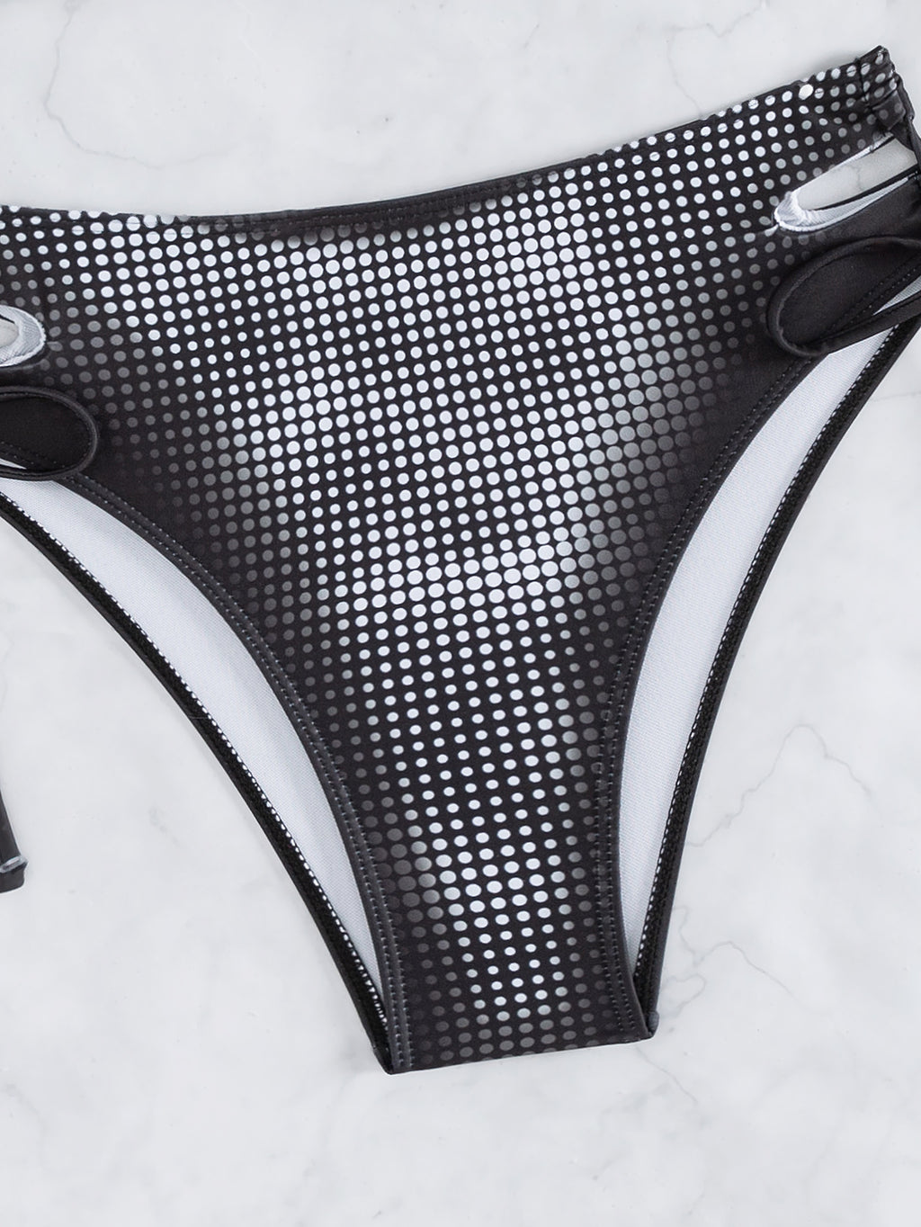 Bikini sexy para mujer, traje de baño deportivo blanco y negro con abertura