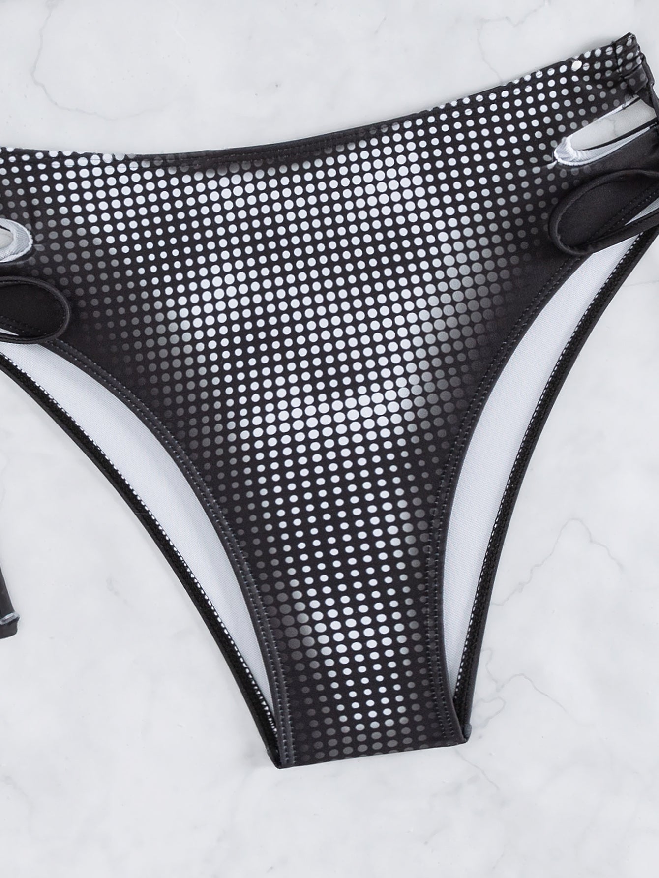 Bikini sexy para mujer, traje de baño deportivo blanco y negro con abertura