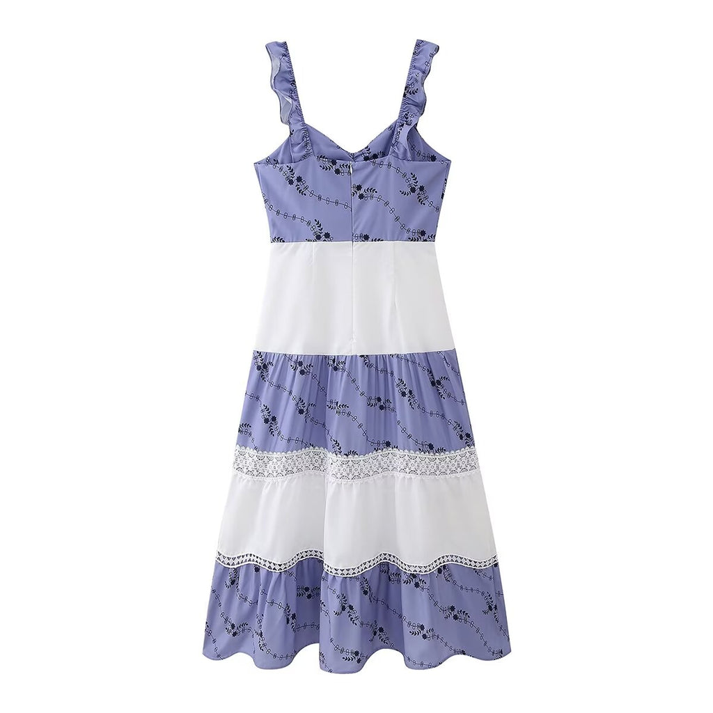 Summer Tank Tops Tube Top Dress Vintage National Embroidery Vacation Dress CHEN