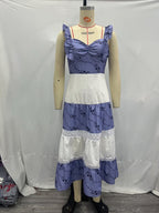 Summer Tank Tops Tube Top Dress Vintage National Embroidery Vacation Dress CHEN