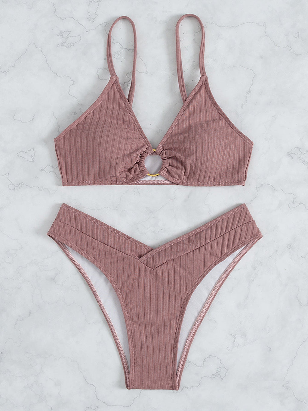 Bikini Swimsuit Sexy Bikini Solid Color V Shaped Pants Swimsuit BALANCE