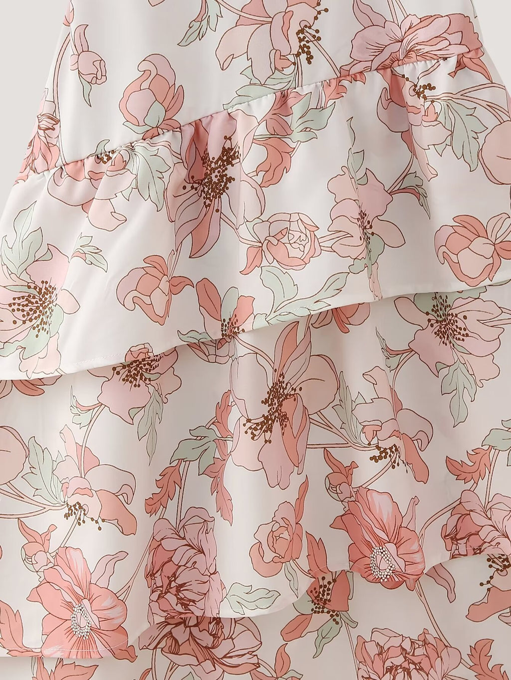 Summer Women Clothing Printed Asymmetric Tiered Dress CHEN