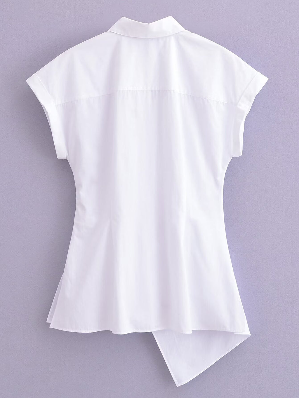 Camisa blanca con cordones y diseño retro elegante de tipo primavera y verano para mujer
