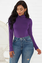 Sexy Women Clothing 12-Color Long Sleeve Turtleneck Slim Fit Solid Color Tight Bodysuit Winter Plus size
