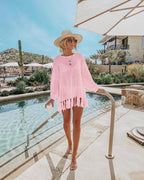 Summer Fishnet Beach Cover Up Long Sleeve Sun Protection Overshirt Beach Cover Shirt PettiCloth