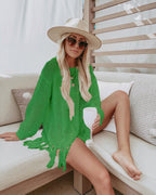 Summer Fishnet Beach Cover Up Long Sleeve Sun Protection Overshirt Beach Cover Shirt PettiCloth