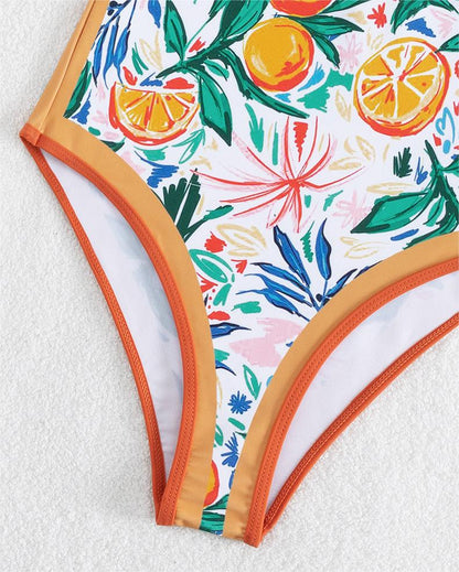 One Piece Swimsuit Sexy Suspenders Backless One Piece Printing Swimsuit Swimsuit