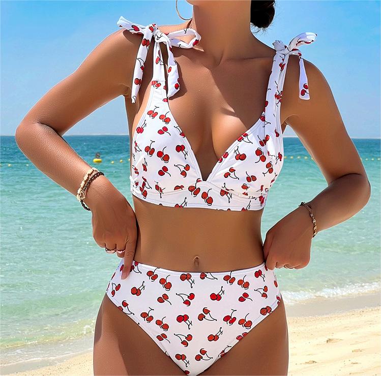 Bikini Sexy Fruit High Waist Bikini Bow Lace Up Swimsuit BALANCE
