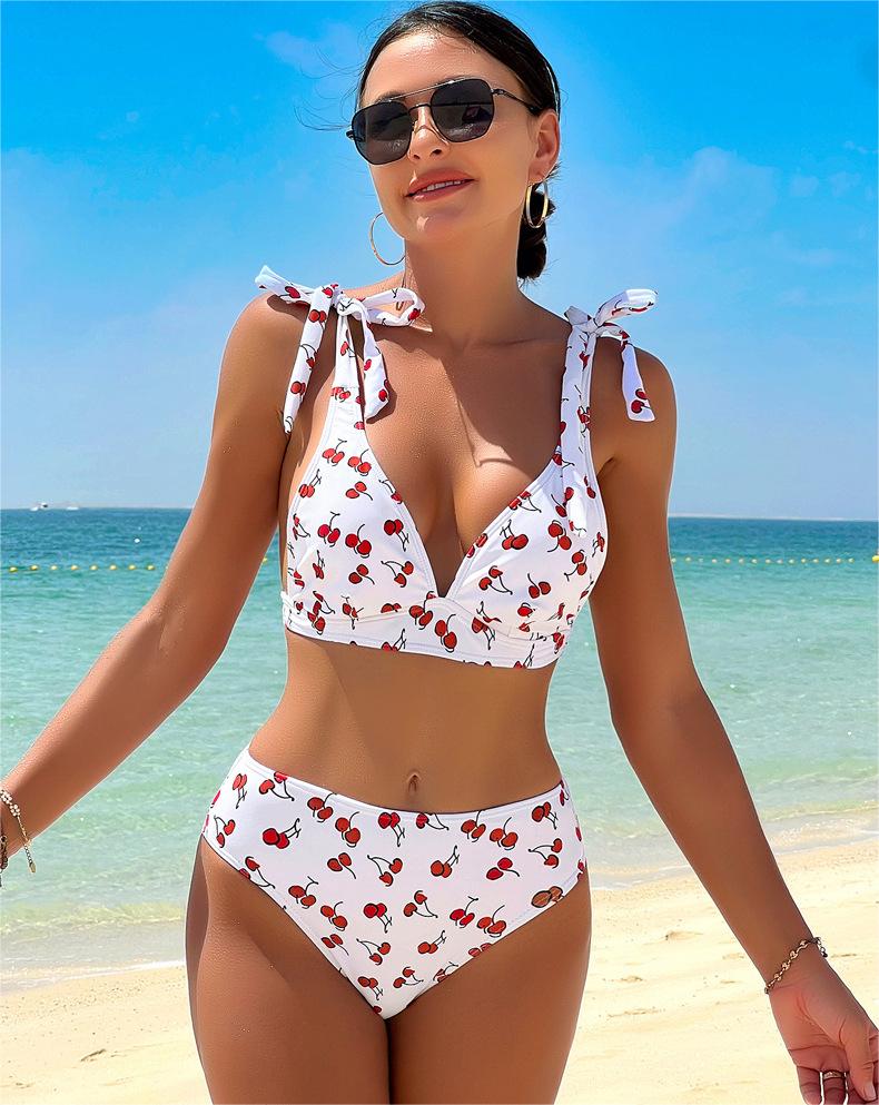 Bikini Sexy Fruit High Waist Bikini Bow Lace Up Swimsuit BALANCE
