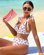 Bikini Sexy Fruit High Waist Bikini Bow Lace Up Swimsuit BALANCE