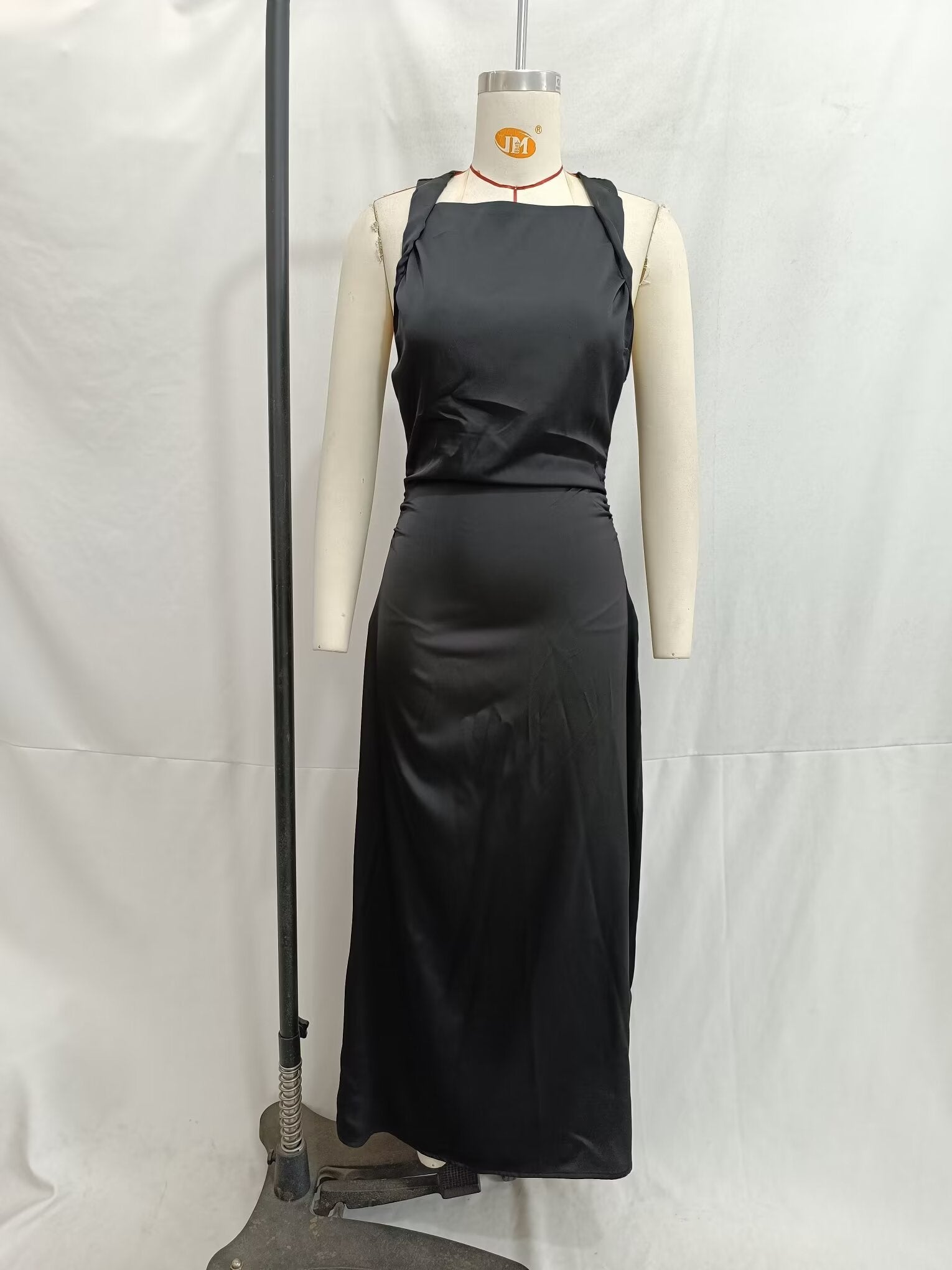 Women Spring Festival Slim Silk Satin Texture Midi Dress TRAF