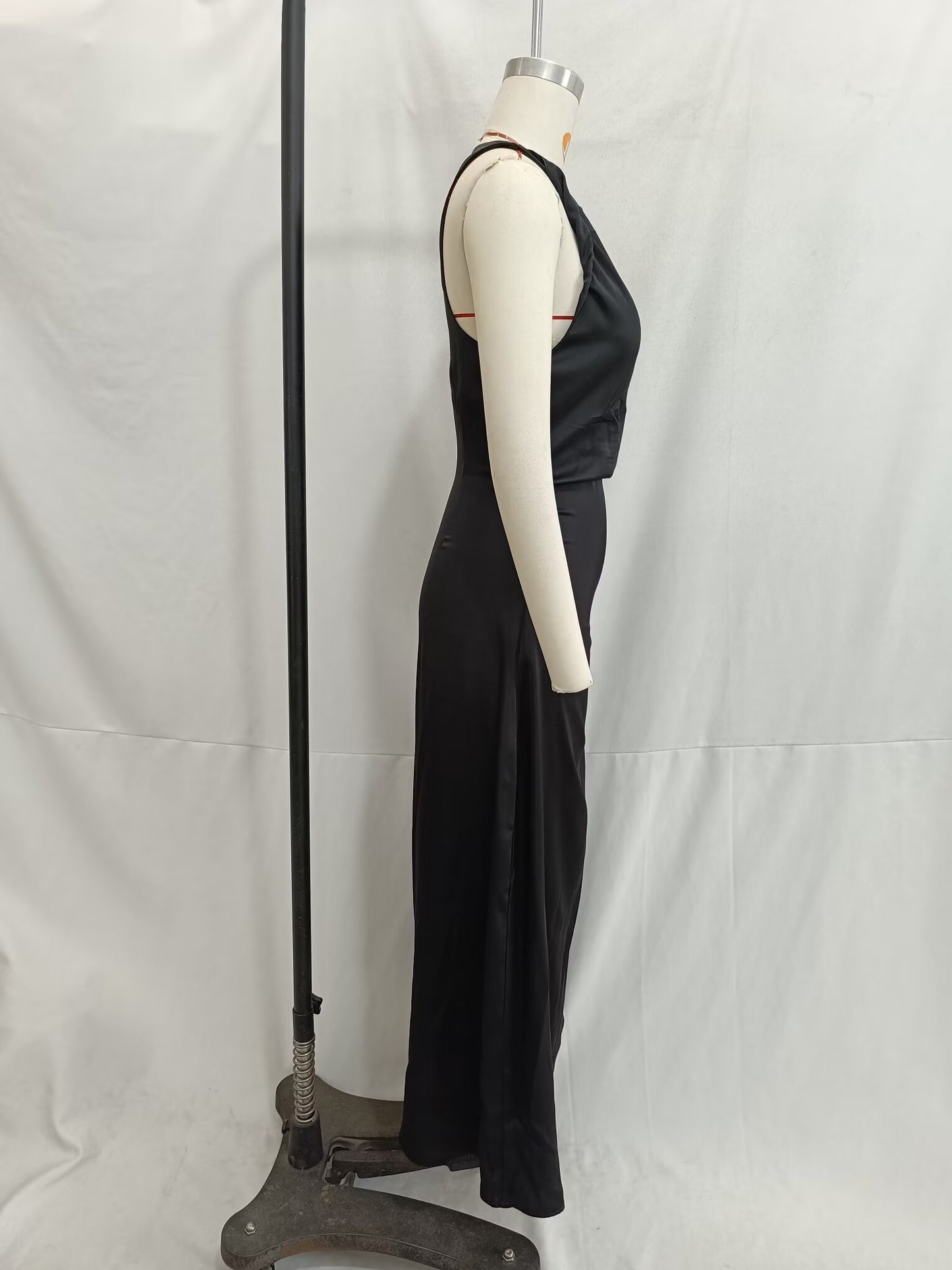 Women Spring Festival Slim Silk Satin Texture Midi Dress TRAF