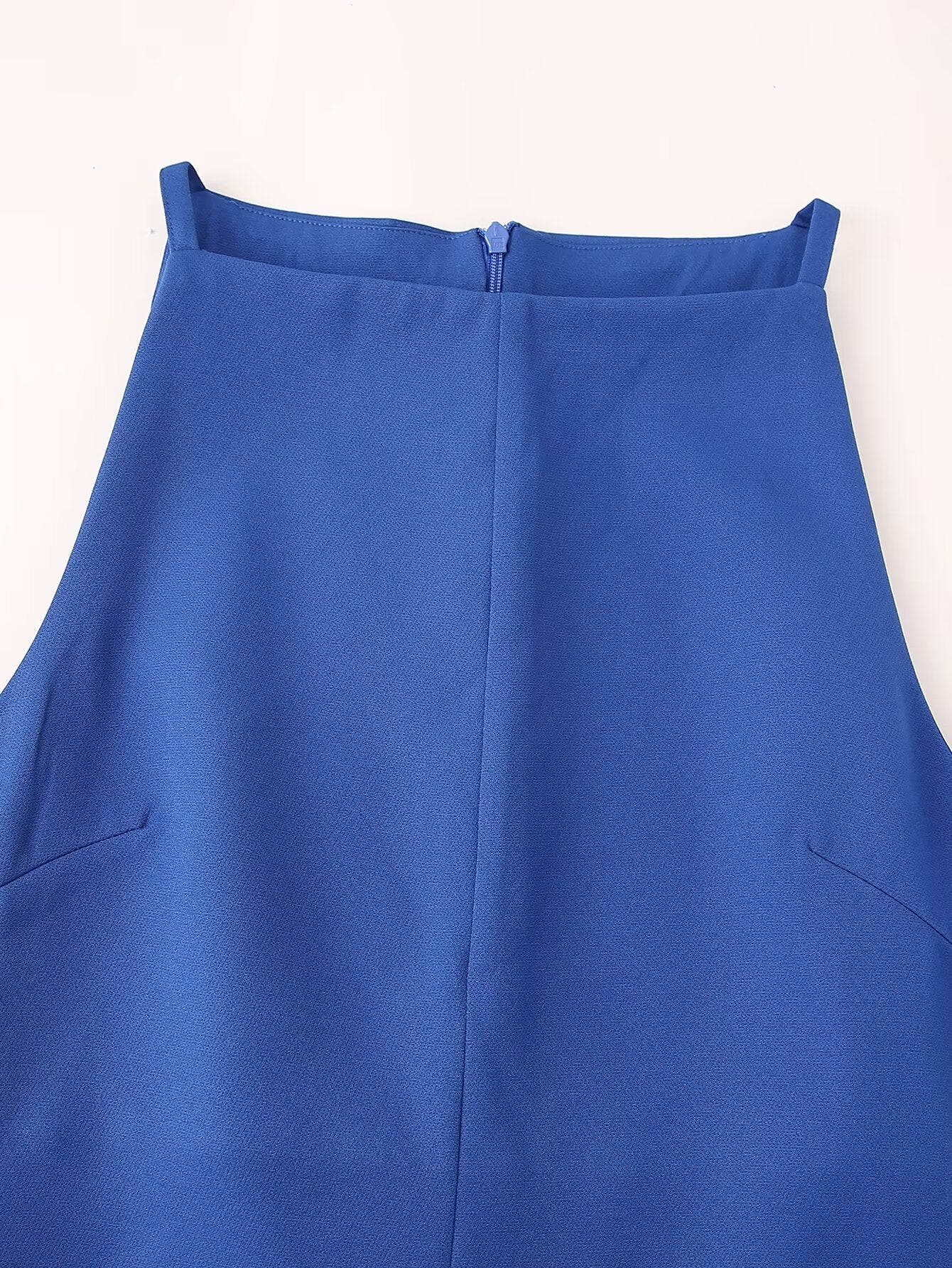 Women Clothing Summer Blue Color Back Cross Design Midi Dress CHEN