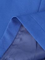 Women Clothing Summer Blue Color Back Cross Design Midi Dress CHEN