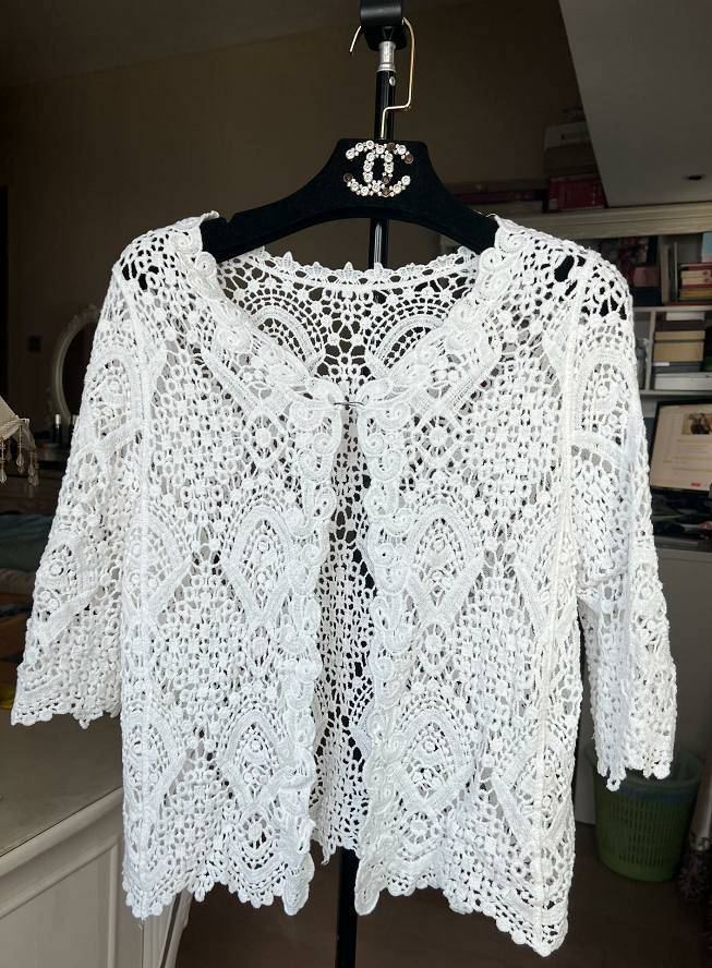 Beach Sunscreen Cutout Cardigan Jacket Crochet hook Reddy