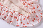 French Sweet Floral Printed Waist Controlled Suspender Dress Slim Fit Slimming Flounce Anti Aging Elegant Dress OMI