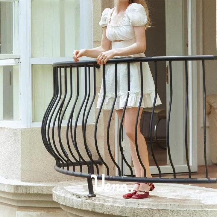 Spring Women Clothing Stylish Graceful Simple Solid Color Texture Ruffled Dress FRIDAY