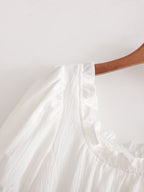 Spring Women Clothing Stylish Graceful Simple Solid Color Texture Ruffled Dress FRIDAY