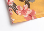 Women Clothing Retro Yellow Background with Printing Bottom Slit Strap Dress PullWind