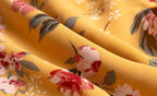 Women Clothing Retro Yellow Background with Printing Bottom Slit Strap Dress PullWind