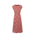 French Holiday Red Bottom Floral Round Neck Tight Waist Split Dress Summer Sexy Backless Midi Dress PullWind