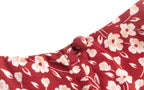 French Holiday Red Bottom Floral Round Neck Tight Waist Split Dress Summer Sexy Backless Midi Dress PullWind