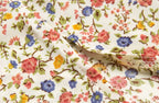 Spring Pastoral Floral Pattern Over Beige Background Square Collar Casual Camisole Dress PullWind