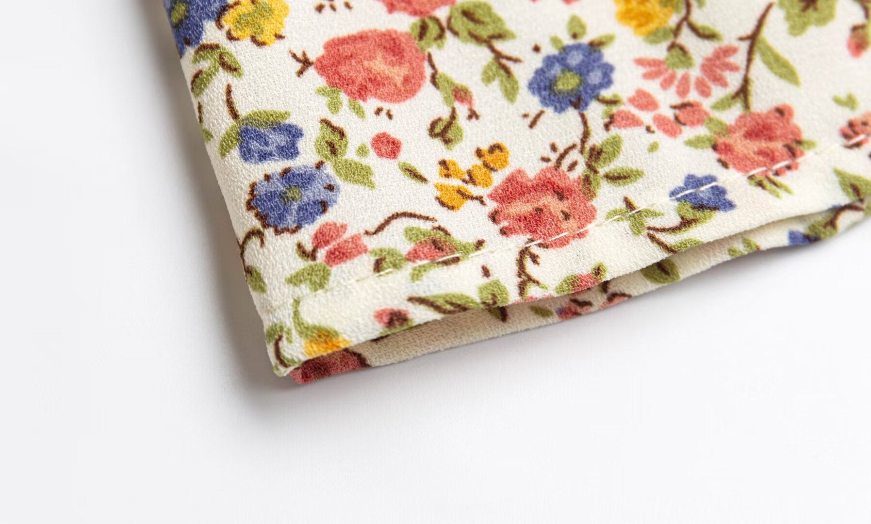 Spring Pastoral Floral Pattern Over Beige Background Square Collar Casual Camisole Dress PullWind