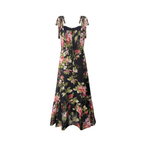 Spring Holiday Casual Strap Lace Large Floral Printed Maxi Dress PullWind