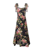 Spring Holiday Casual Strap Lace Large Floral Printed Maxi Dress PullWind