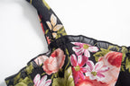 Spring Holiday Casual Strap Lace Large Floral Printed Maxi Dress PullWind