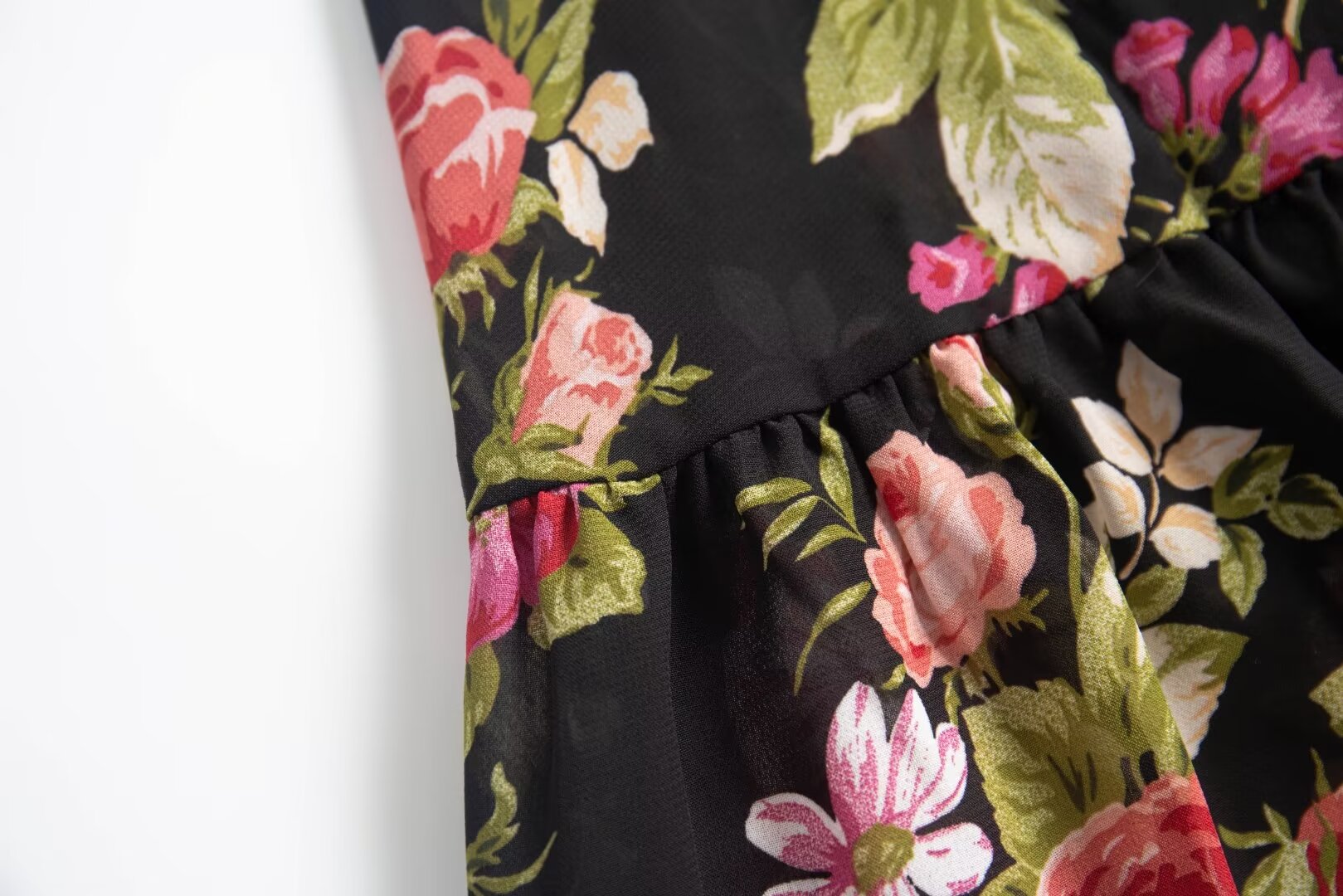 Spring Holiday Casual Strap Lace Large Floral Printed Maxi Dress PullWind