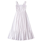 French Retro Lace Bowknot Decoration Square Collar Vest Dress Cami Dress Summer Slim Fit A Line Dress Women OMI