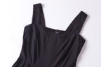 French Retro Lace Bowknot Decoration Square Collar Vest Dress Cami Dress Summer Slim Fit A Line Dress Women OMI