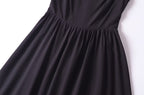 French Retro Lace Bowknot Decoration Square Collar Vest Dress Cami Dress Summer Slim Fit A Line Dress Women OMI