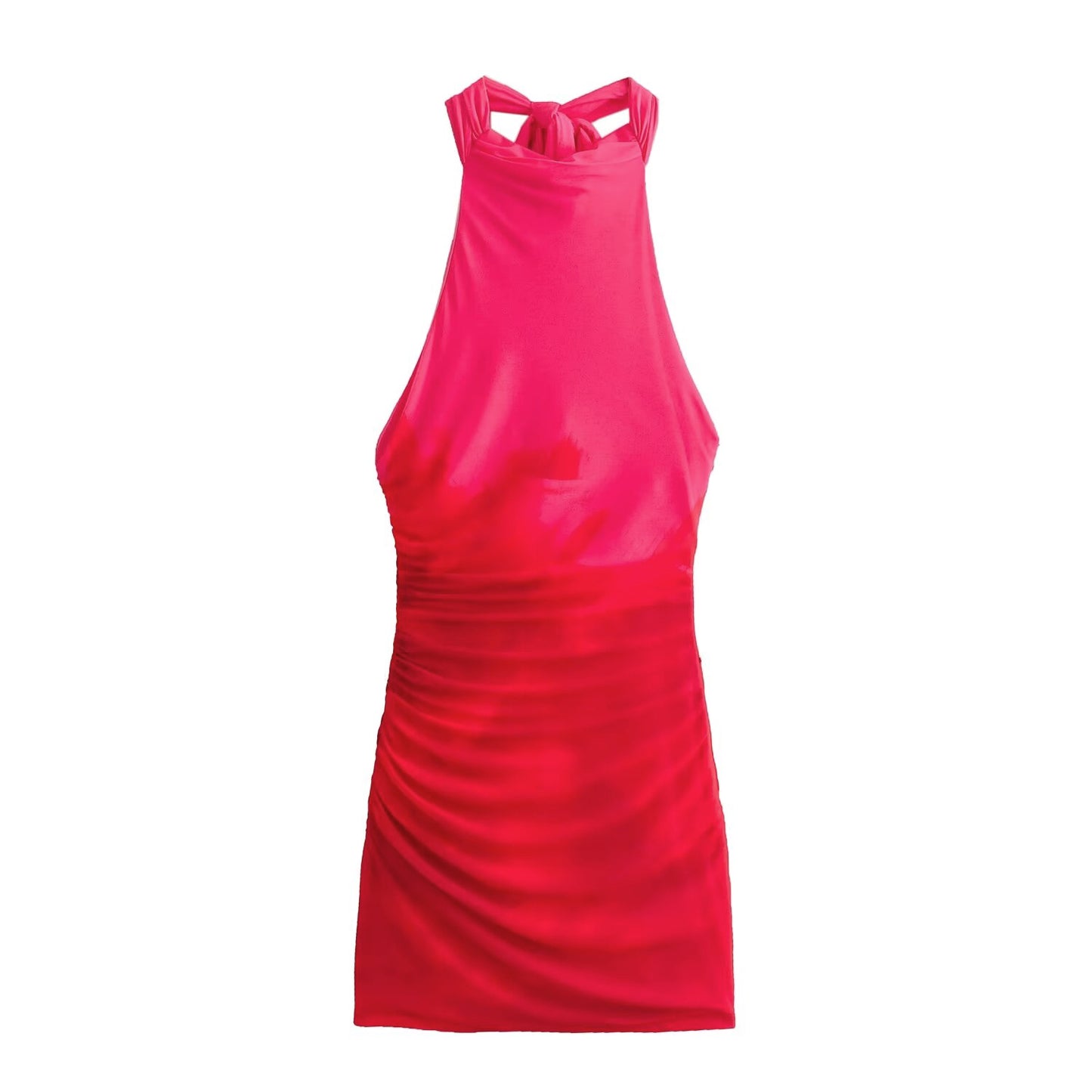 Summer Women Clothing Sexy Sexy Backless Lace up Silk Net Dress