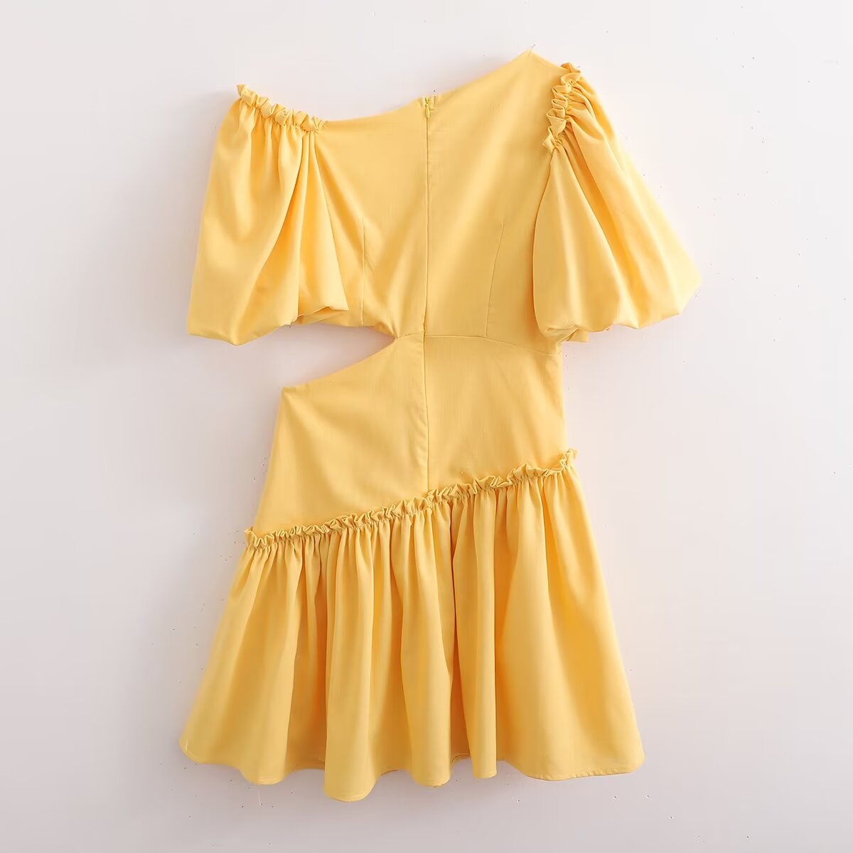 Dress for Women Design Puff Sleeve Slimming Waist Exposed Women Short A Line Dress FRIDAY
