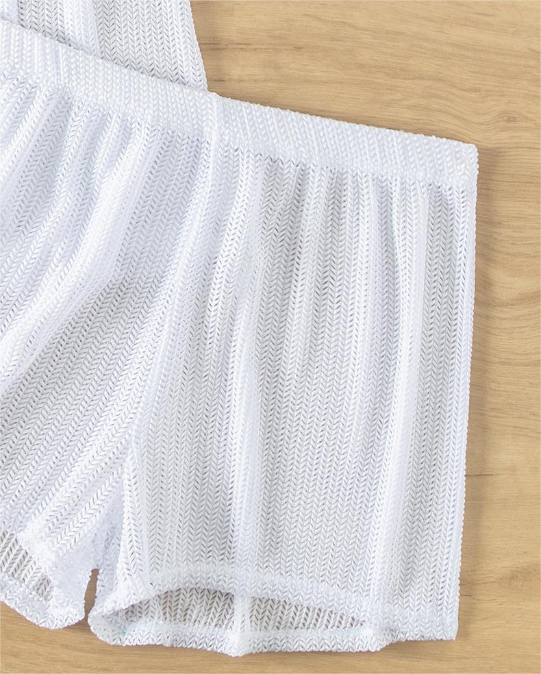 Chemisier noir découpé, boxer fendu, bikini, vêtements de plage, chemisier pour femme, maillot de bain
