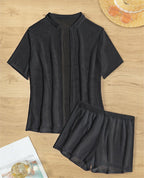 Chemisier noir découpé, boxer fendu, bikini, vêtements de plage, chemisier pour femme, maillot de bain